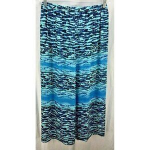 AMBAR Skirt Medium Blue Abstract Shift Women New